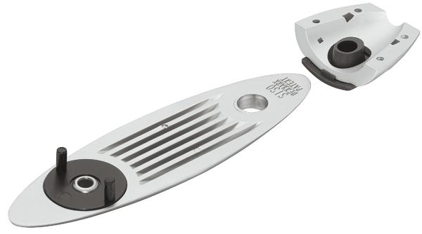 Tischplattenverbinder, Tischplatten trennbar, silberfarben, Bauhöhe: ca. 18mm